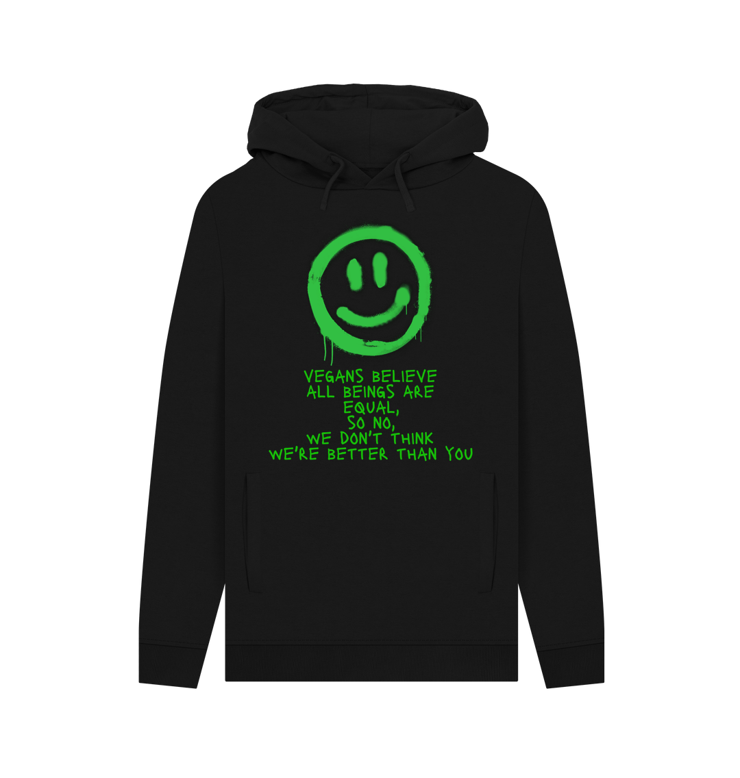 Black \"EQUALITY\" MEN'S HOODIE BLACK ORGANIC COTTON