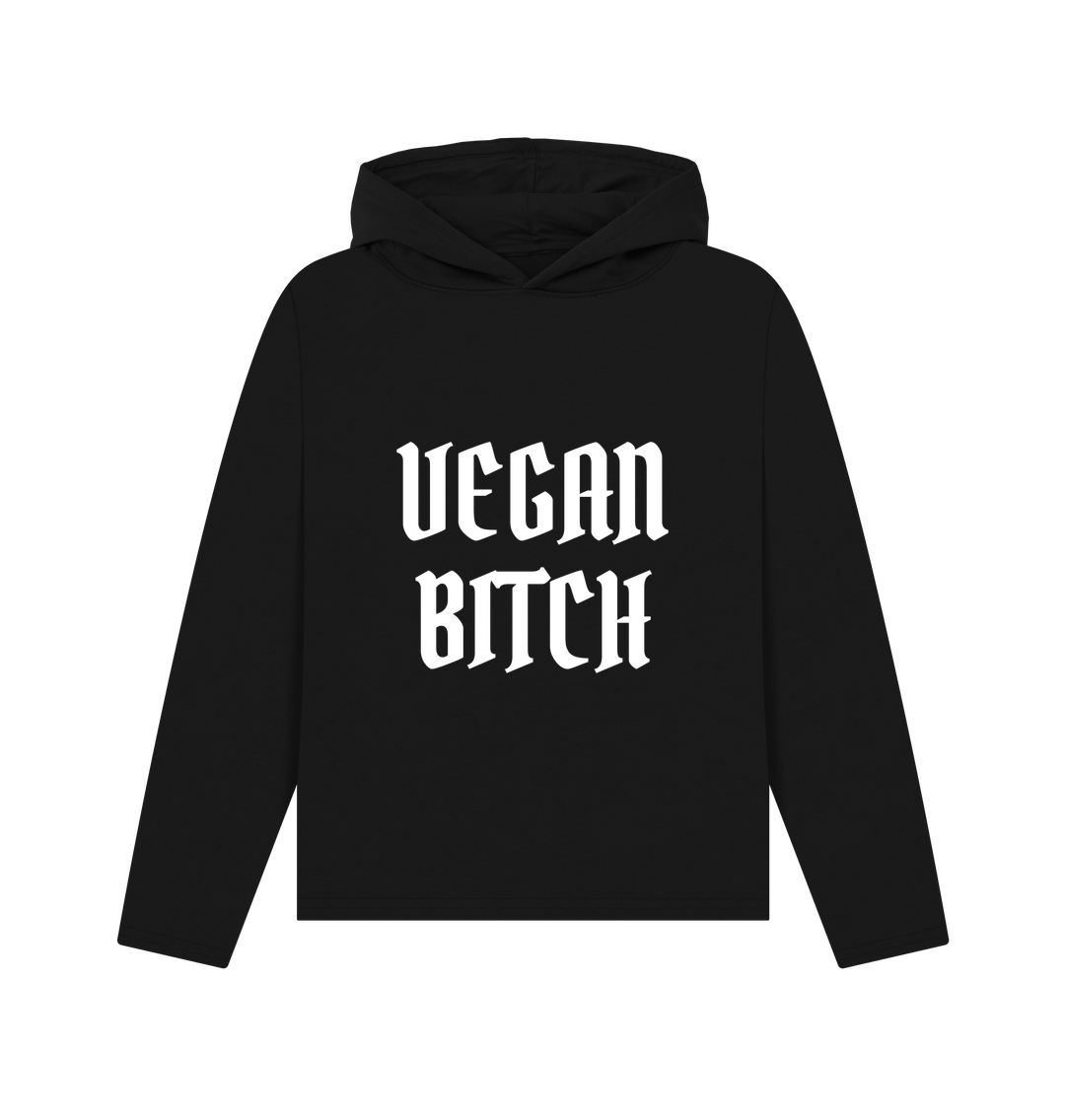 Black \u201cVEGAN BITCH\u201d WOMEN\u2019S HOODIE BLACK ORGANIC COTTON