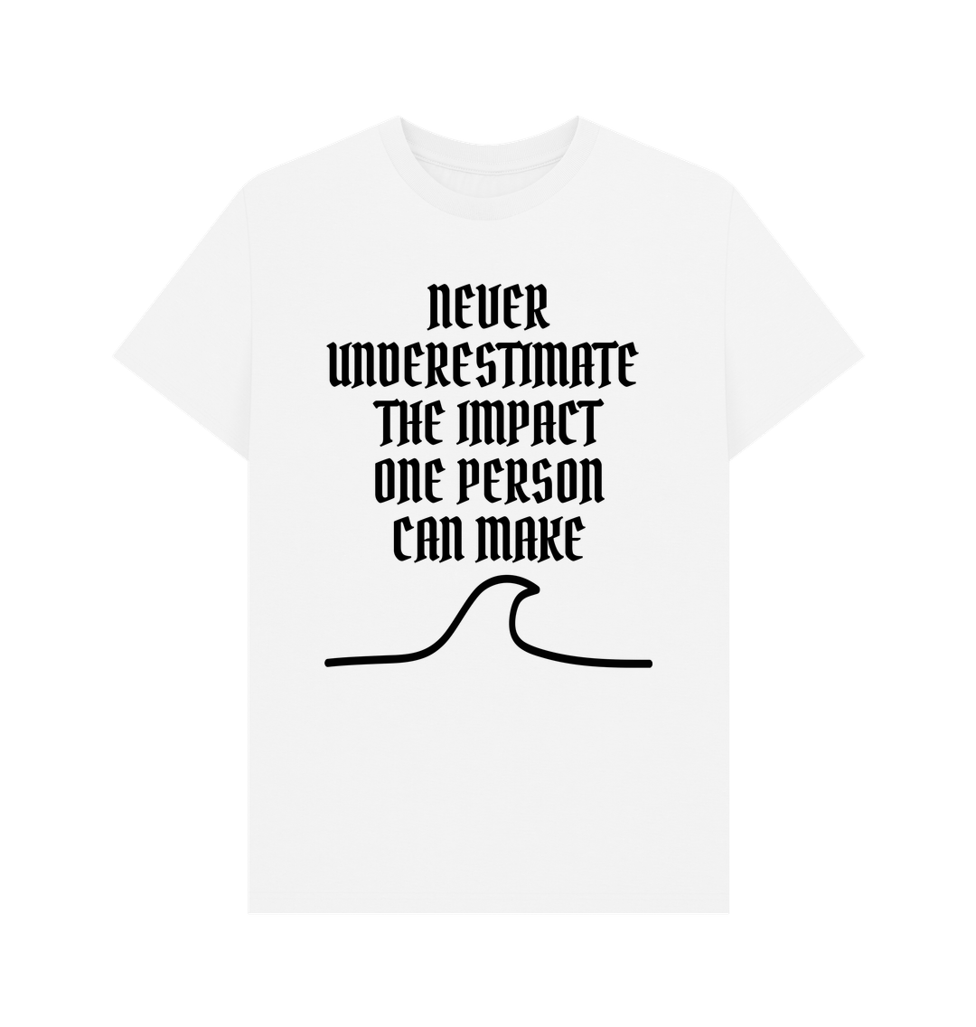 White \"THE IMPACT\" MEN'S T-SHIRT WHITE ORGANIC COTTON