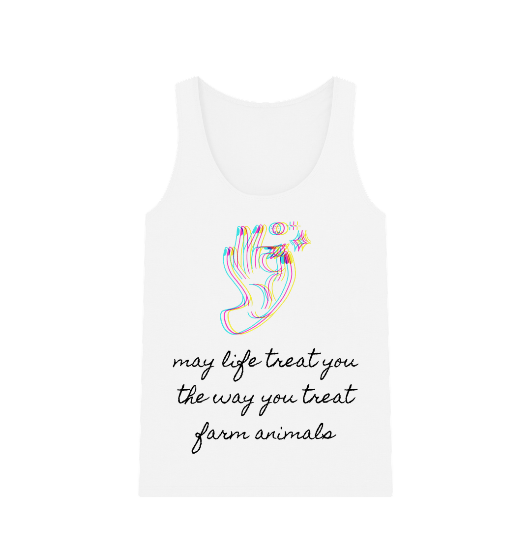 White \"WHAT GOES AROUND\" WOMEN'S TANK TOP WHITE ORGANIC COTTON
