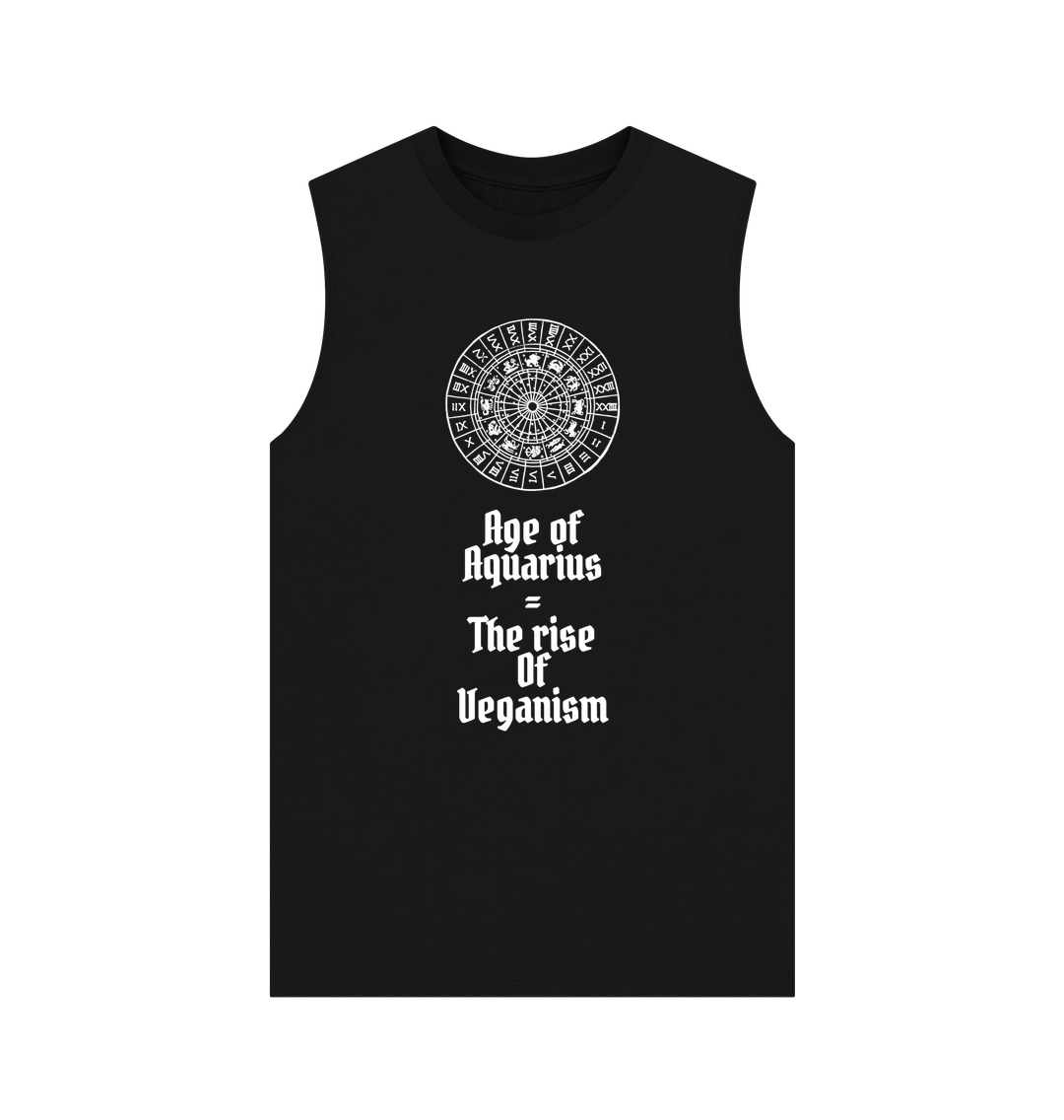 Black \u201cAGE OF AQUARIUS\u201d MEN\u2019S TANK TOP BLACK ORGANIC COTTON