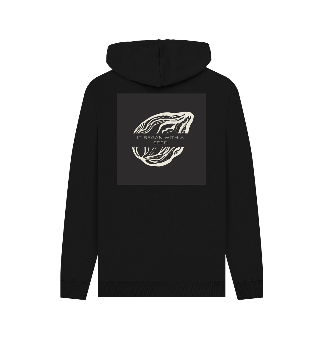 “EATING ANIMALS IS A CHOICE” MEN’S HOODIE BLACK ORGANIC COTTON