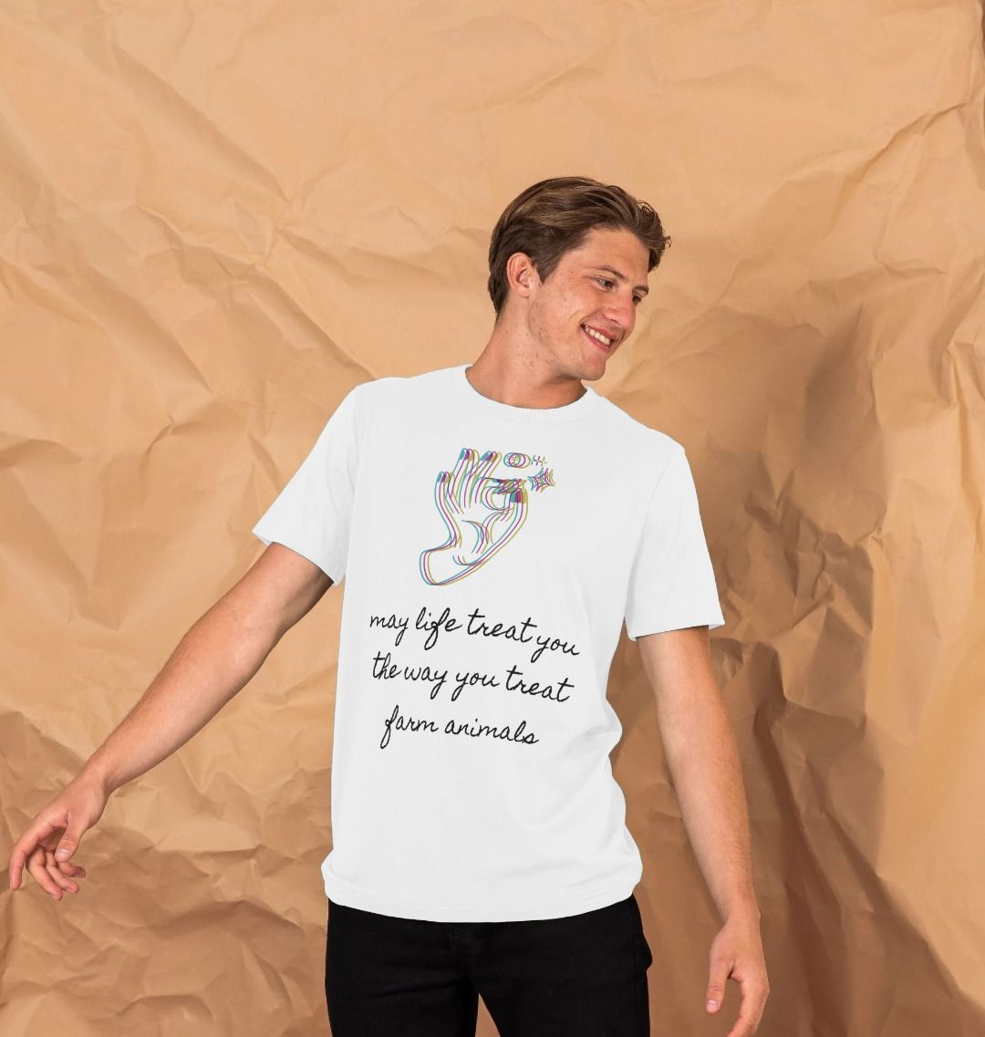 "WHAT GOES AROUND" MEN'S T-SHIRT WHITE