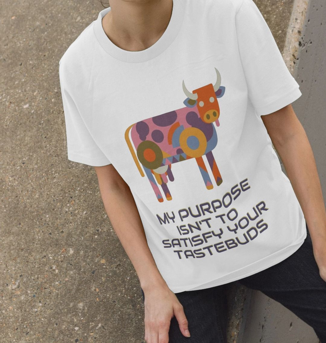 "A COW'S PURPOSE" WOMEN'S T-SHIRT WHITE