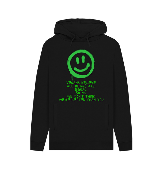Black \"EQUALITY\" MEN'S HOODIE BLACK ORGANIC COTTON