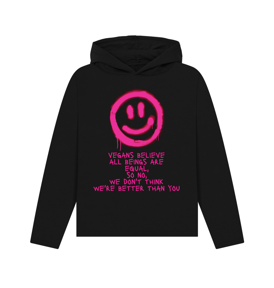 Black \"EQUALITY\" WOMEN'S HOODIE BLACK ORGANIC COTTON