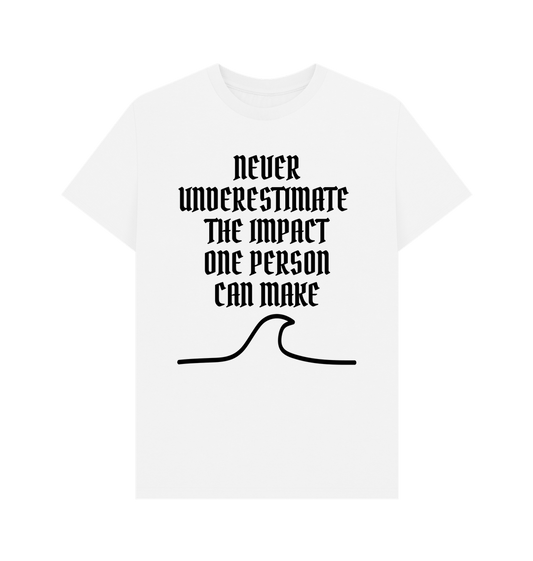 White \"THE IMPACT\" MEN'S T-SHIRT WHITE ORGANIC COTTON