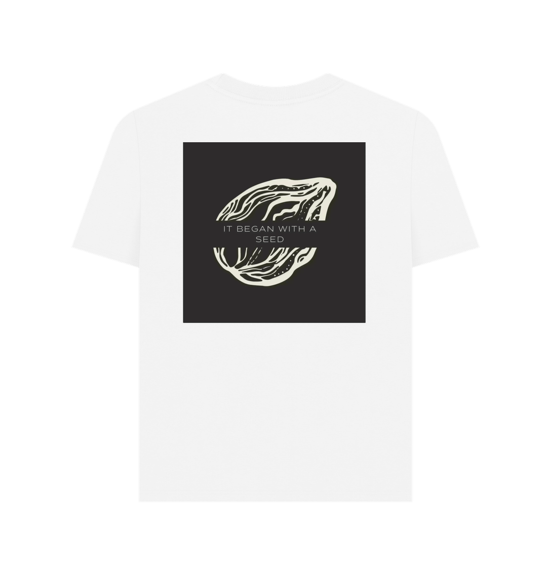 "EAT WITH LOVE" WOMEN'S T-SHIRT WHITE ORGANIC COTTON