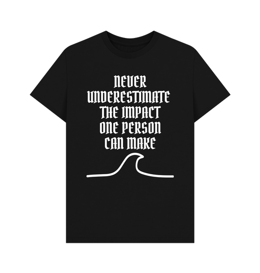 Black \"THE IMPACT\" MEN'S T-SHIRT BLACK ORGANIC COTTON