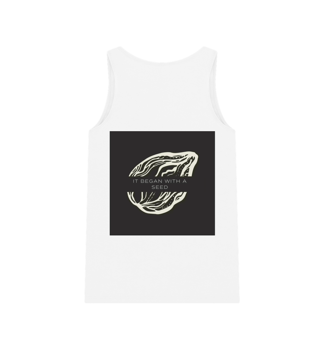 "EAT WITH LOVE" WOMEN'S TANK TOP WHITE ORGANIC COTTON